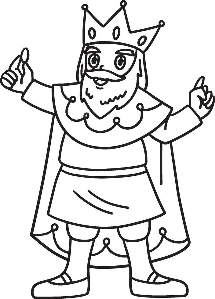 Columbus Day King Isolated Coloring Page for Kids vector