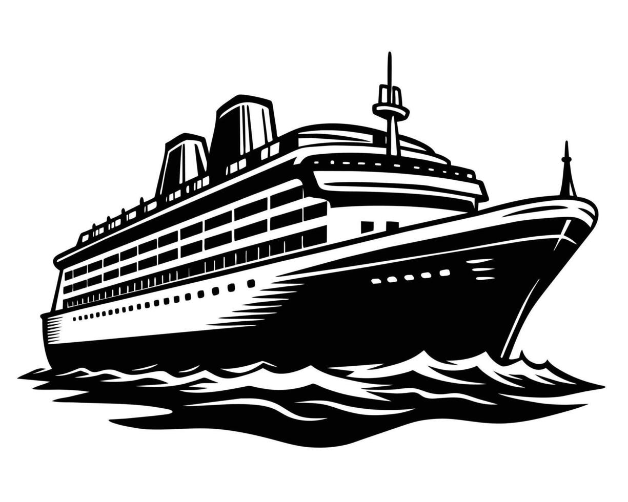 Big ship illustration vector