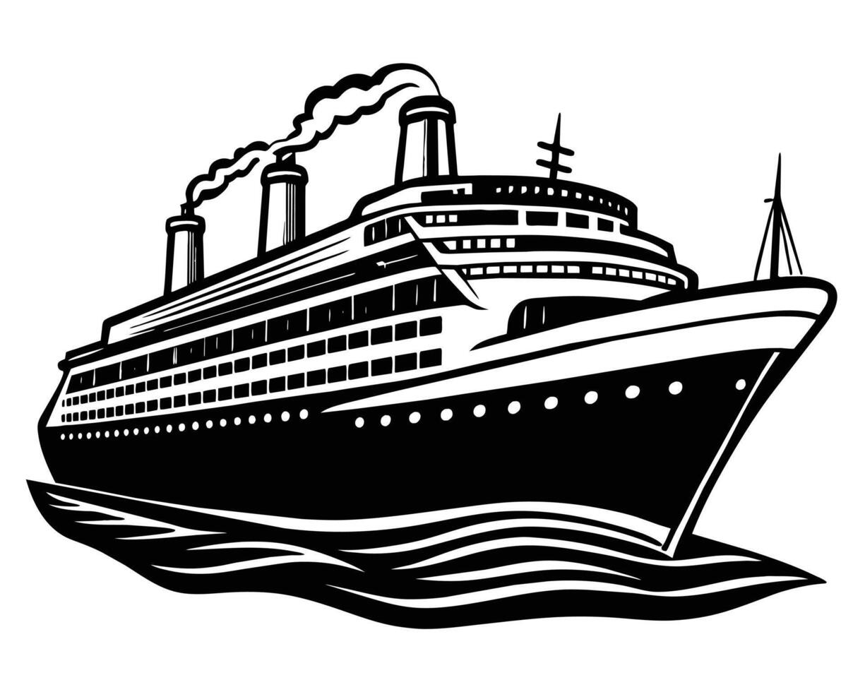 Big ship illustration vector