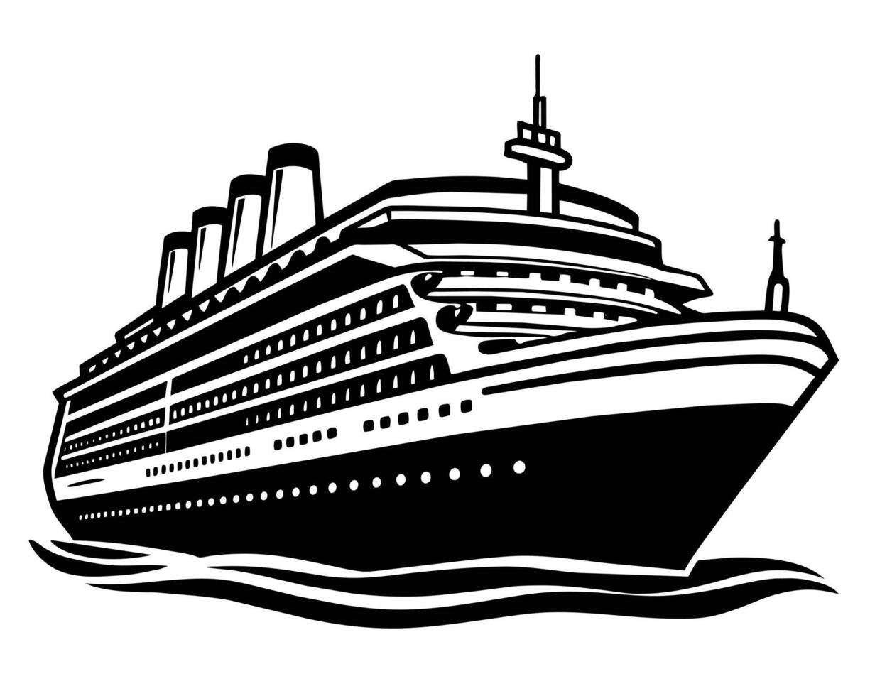 Big ship illustration vector