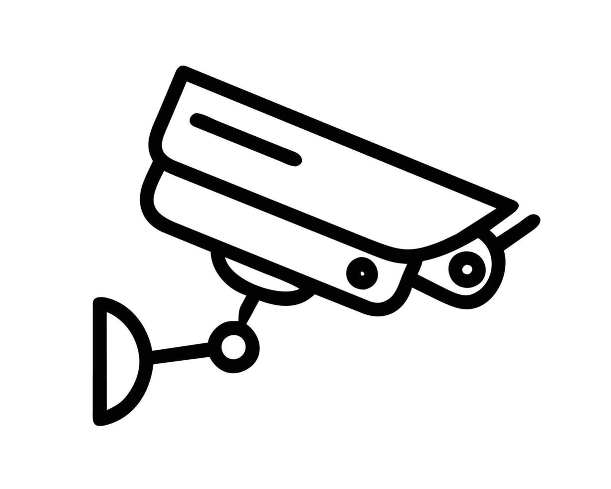 Hand drawn illustration of a cctv camera vector