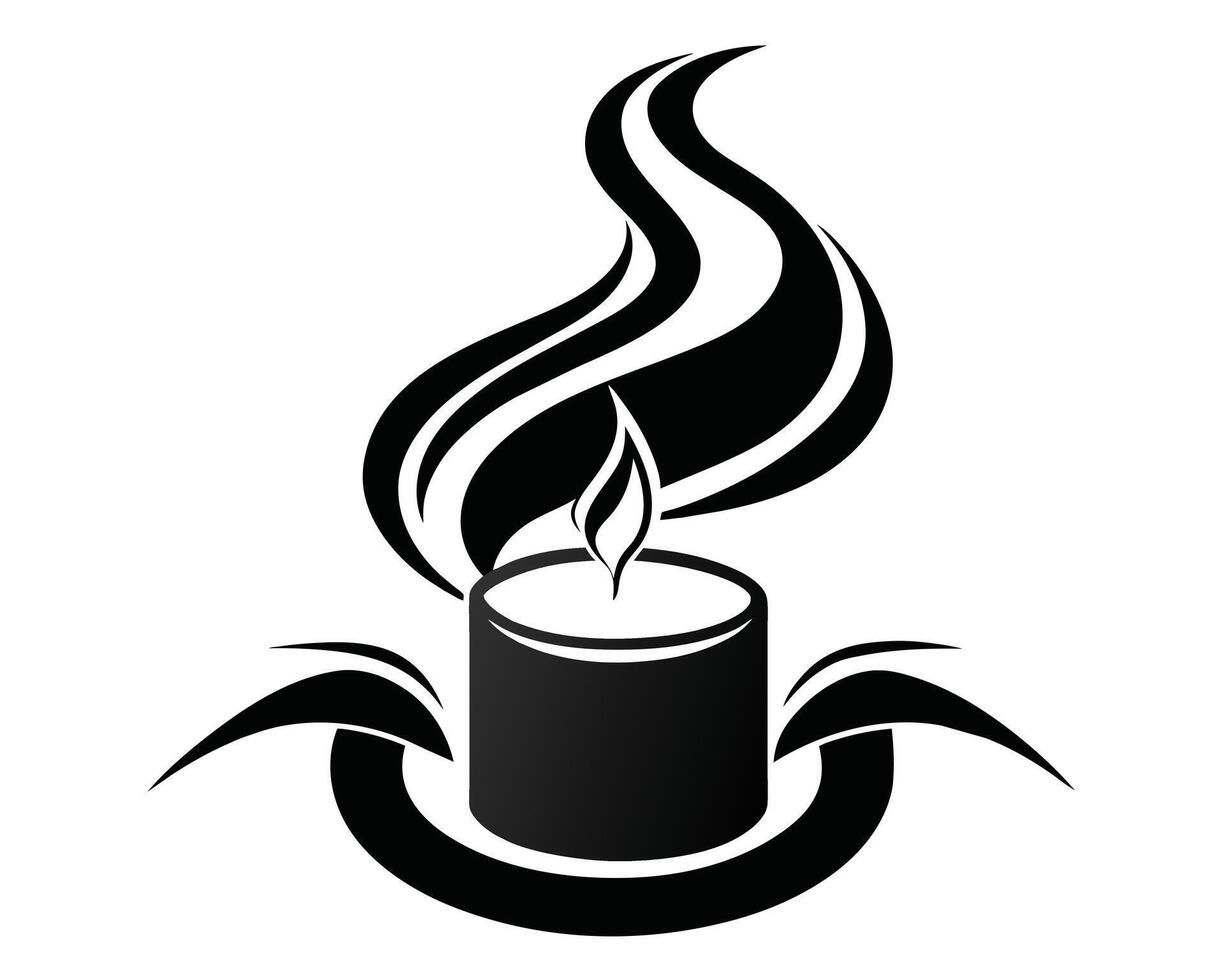 Burning candle solid icon vector