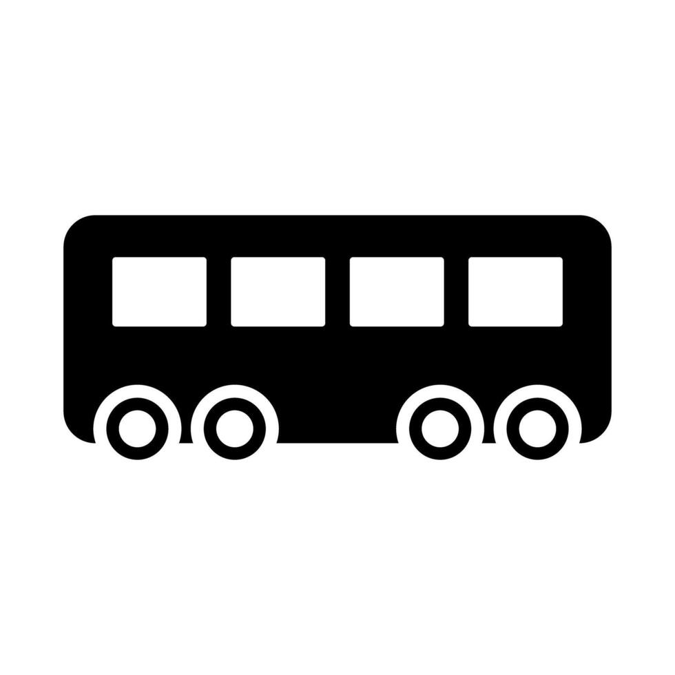 School bus silhouette icon. Bus going to school. vector