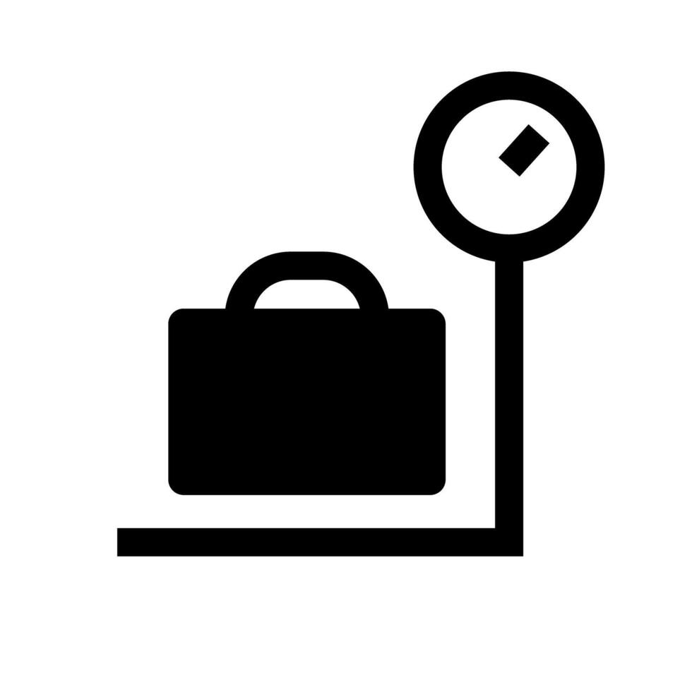 Baggage light weight silhouette icon. vector