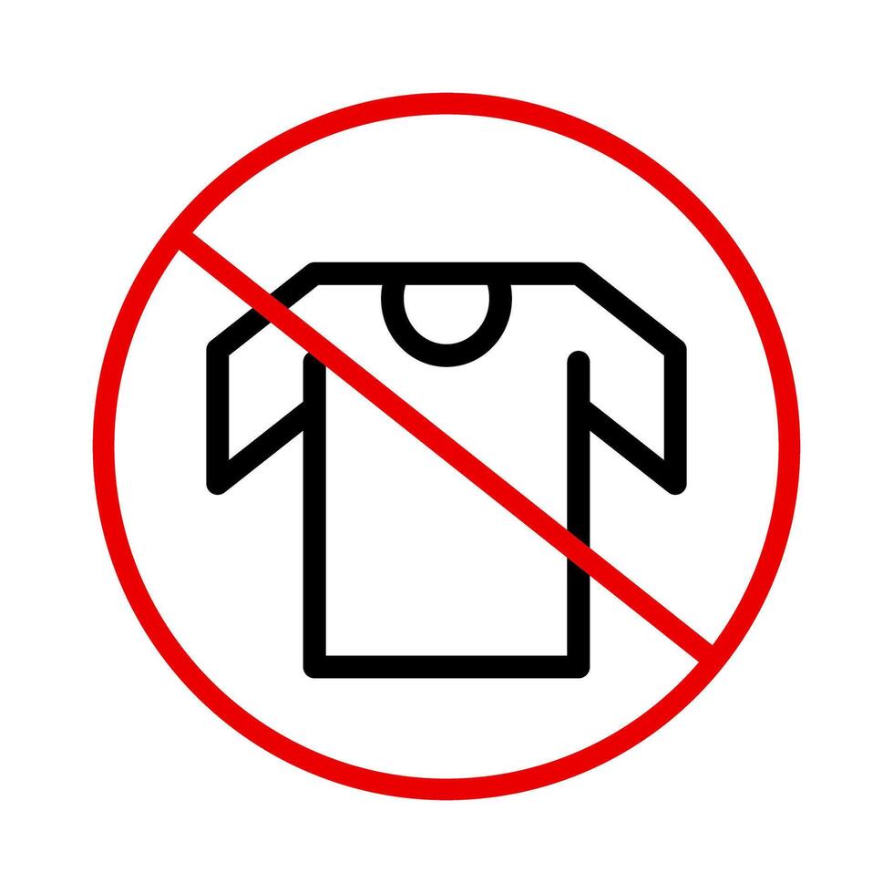 T-shirt prohibition sign. Short sleeves prohibited. vector