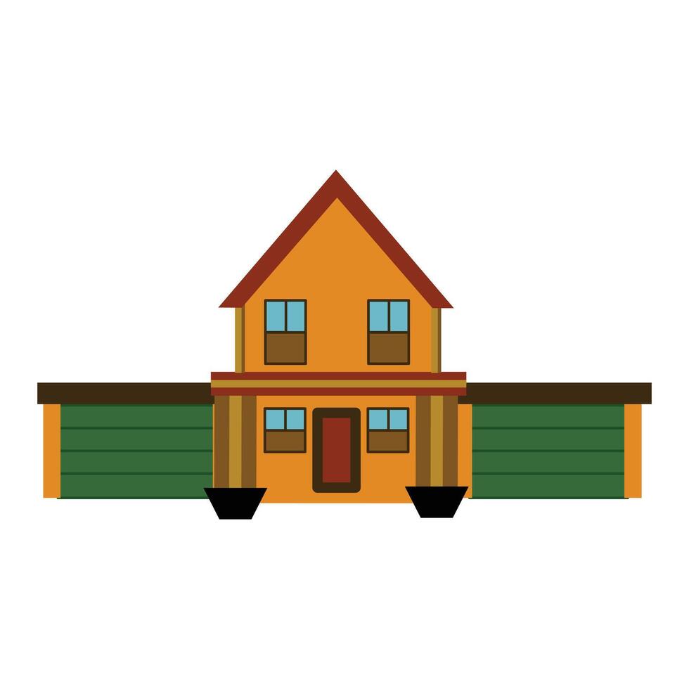 House real estate icon illustration graphic design. Traditional brown house, suitable for use in property design, housing logos, settlements etc vector