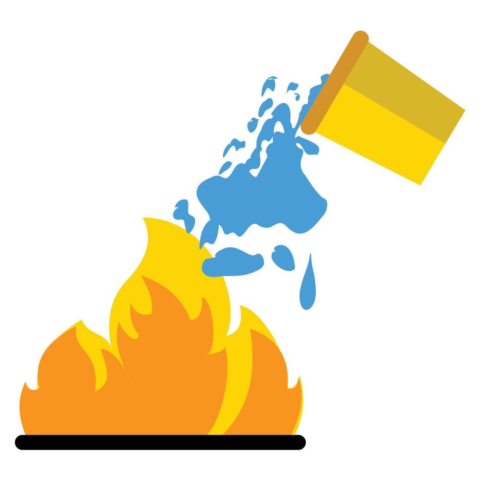 Flame icon. Flat illustration of flame icon for web design. illustration of a fire doused with fresh air. efforts to put out the fire. Fire extinguishing design element vector