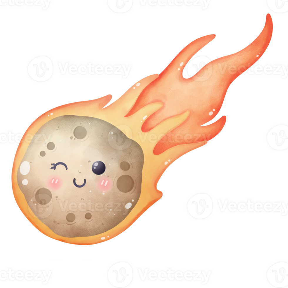 meteorite clip art, Illustration of the meteor, A cute cartoon drawing of meteor png
