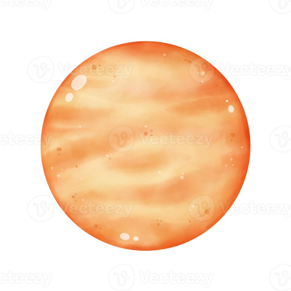 Venus acortar arte, ilustración de el planeta, un linda dibujos animados dibujo de un estrella png
