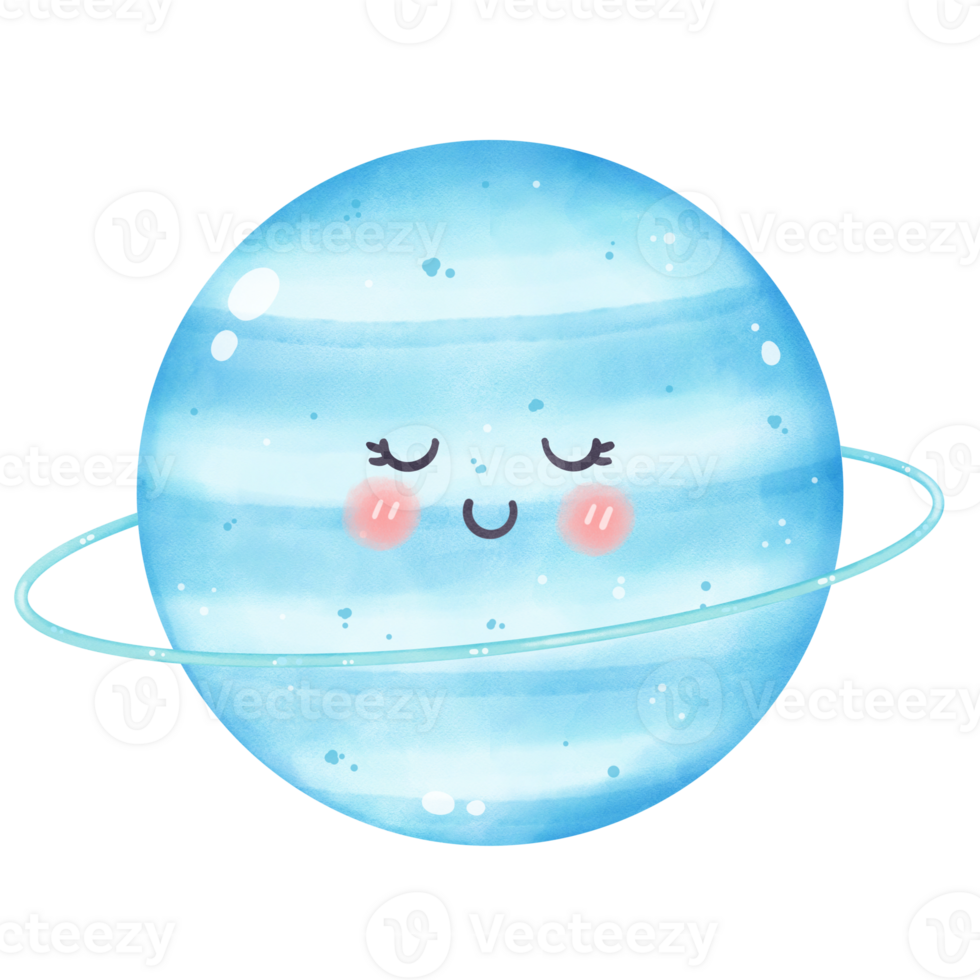 Uranus clip art, illustration of the planet, A cute cartoon drawing of a star png