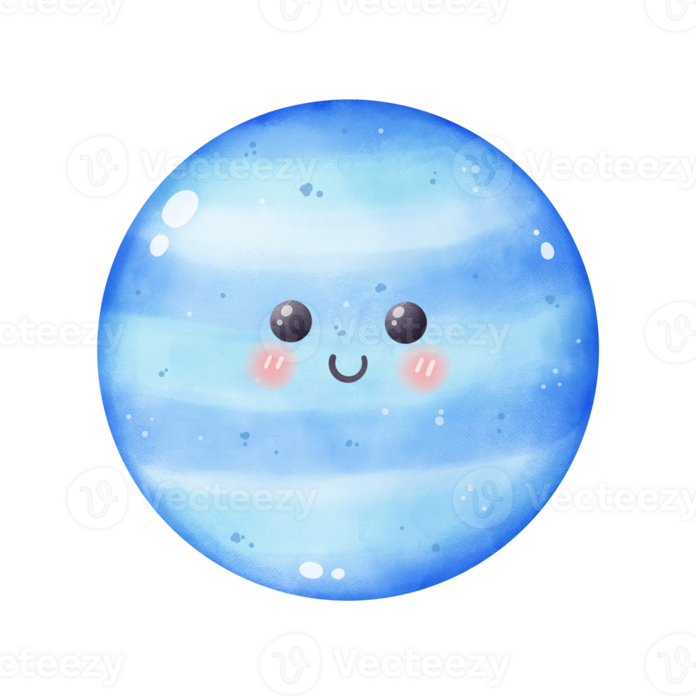 Neptune clip art, illustration of the planet, A cute cartoon drawing of a star png