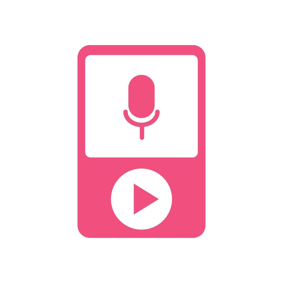 MP3 player icon, recording icon illustration. Flat design style. press equipment design element vector