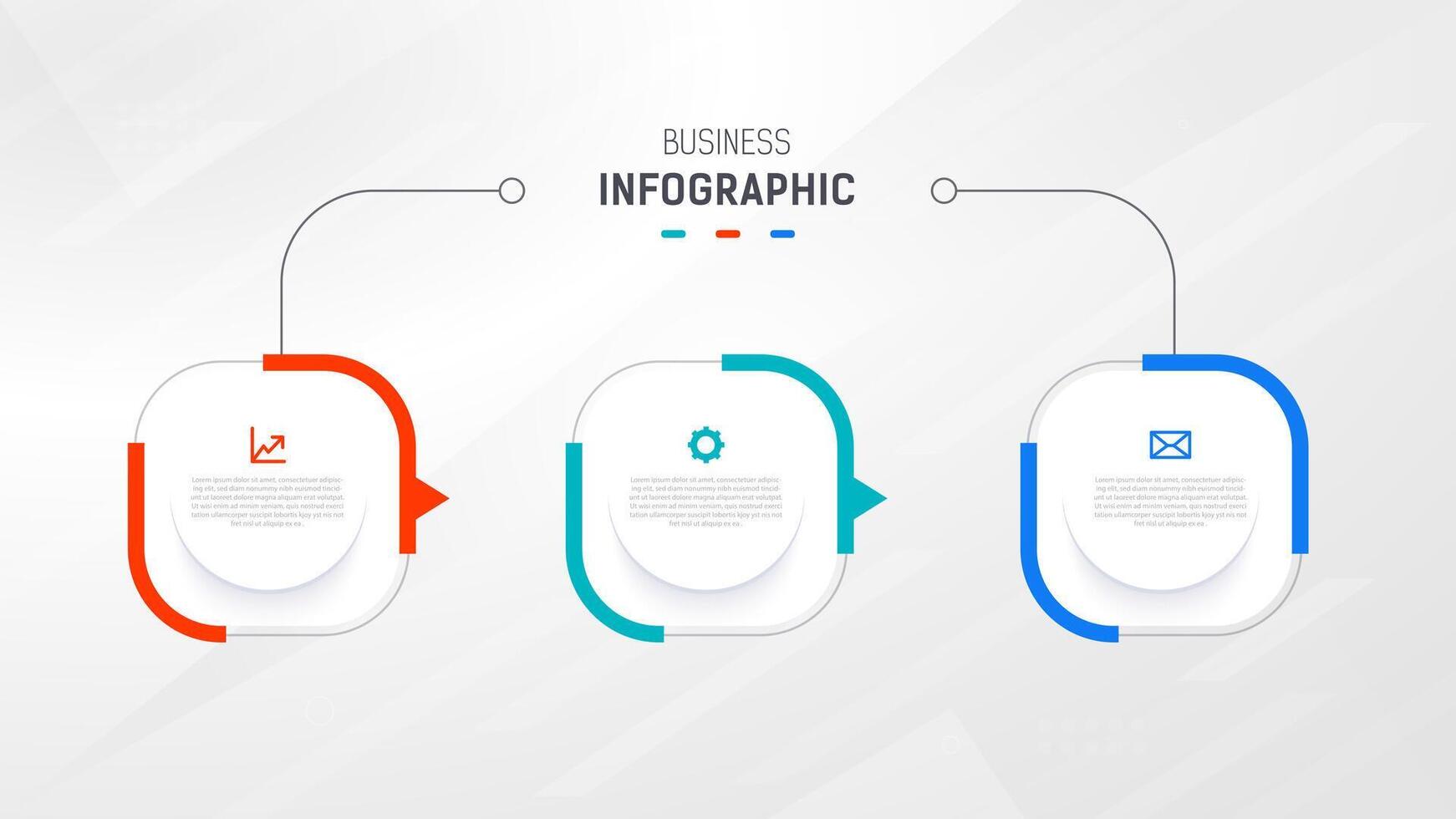 Three Step Infographic label design template with line icons. process steps diagram, presentations, workflow layout, banner, flow chart, info graph illustration. vector