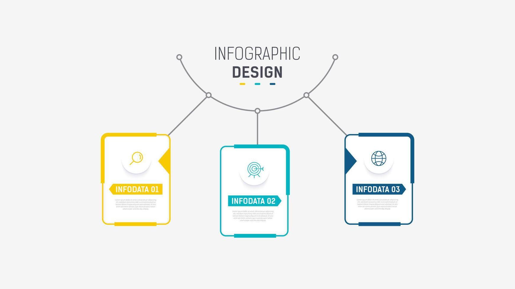 Three Step Infographic label design template with line icons. process steps diagram, presentations, workflow layout, banner, flow chart, info graph illustration. vector