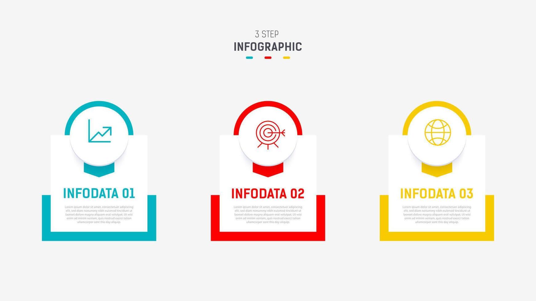 Three Step Infographic label design template with line icons. process steps diagram, presentations, workflow layout, banner, flow chart, info graph illustration. vector