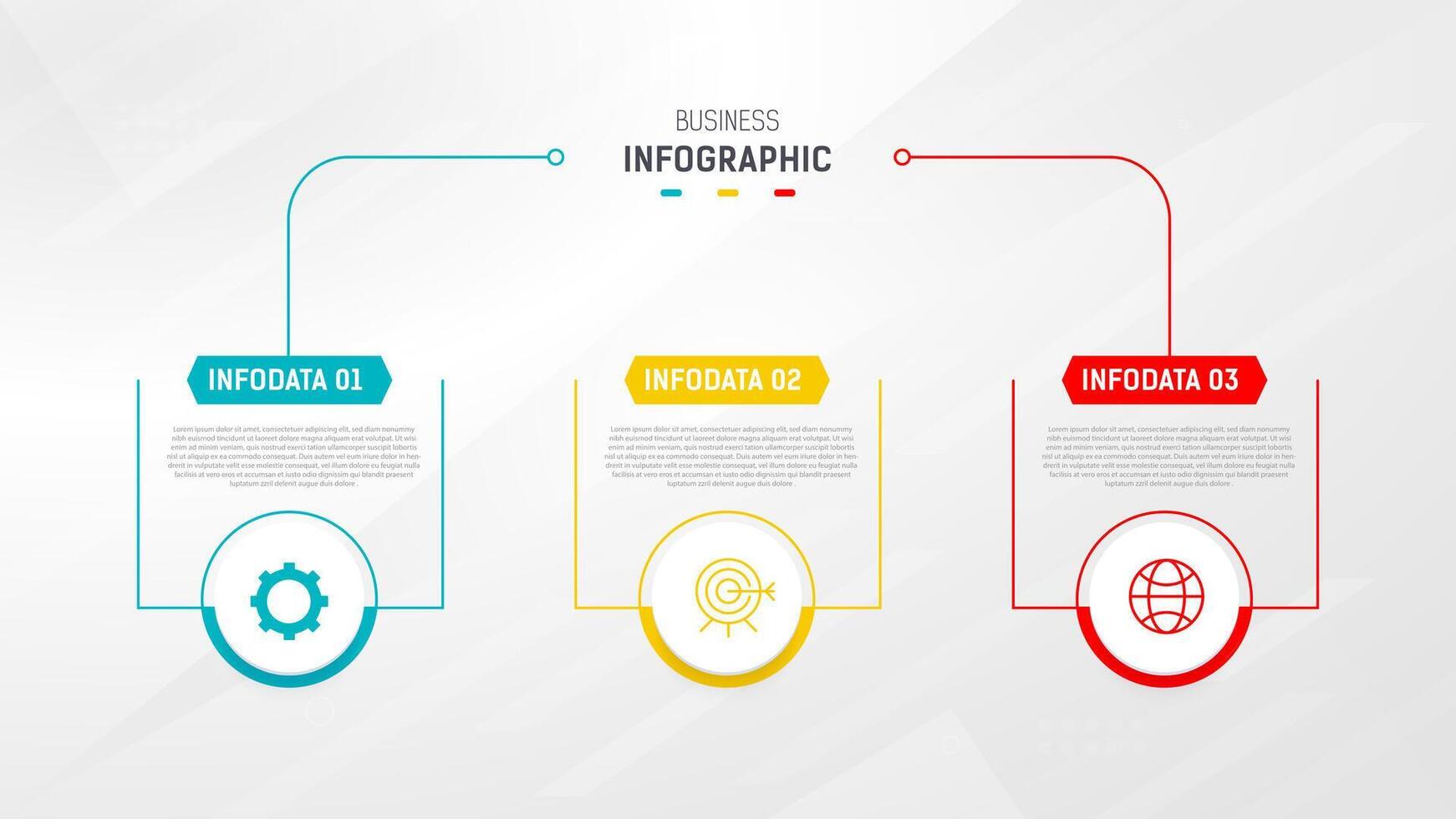 Three Step Infographic label design template with line icons. process steps diagram, presentations, workflow layout, banner, flow chart, info graph illustration. vector