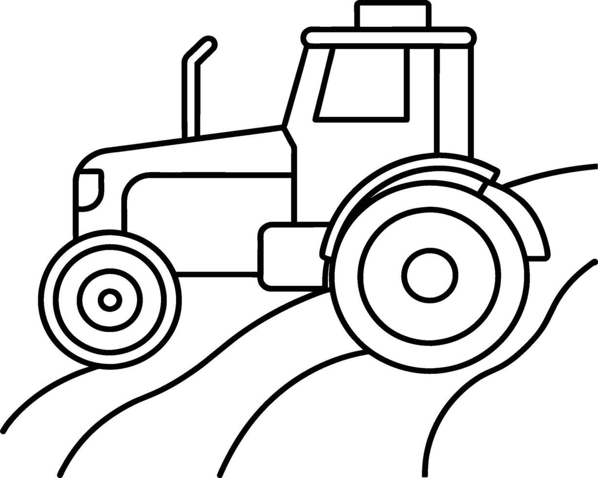 Tractor coloring pages. Vehicles line art vector
