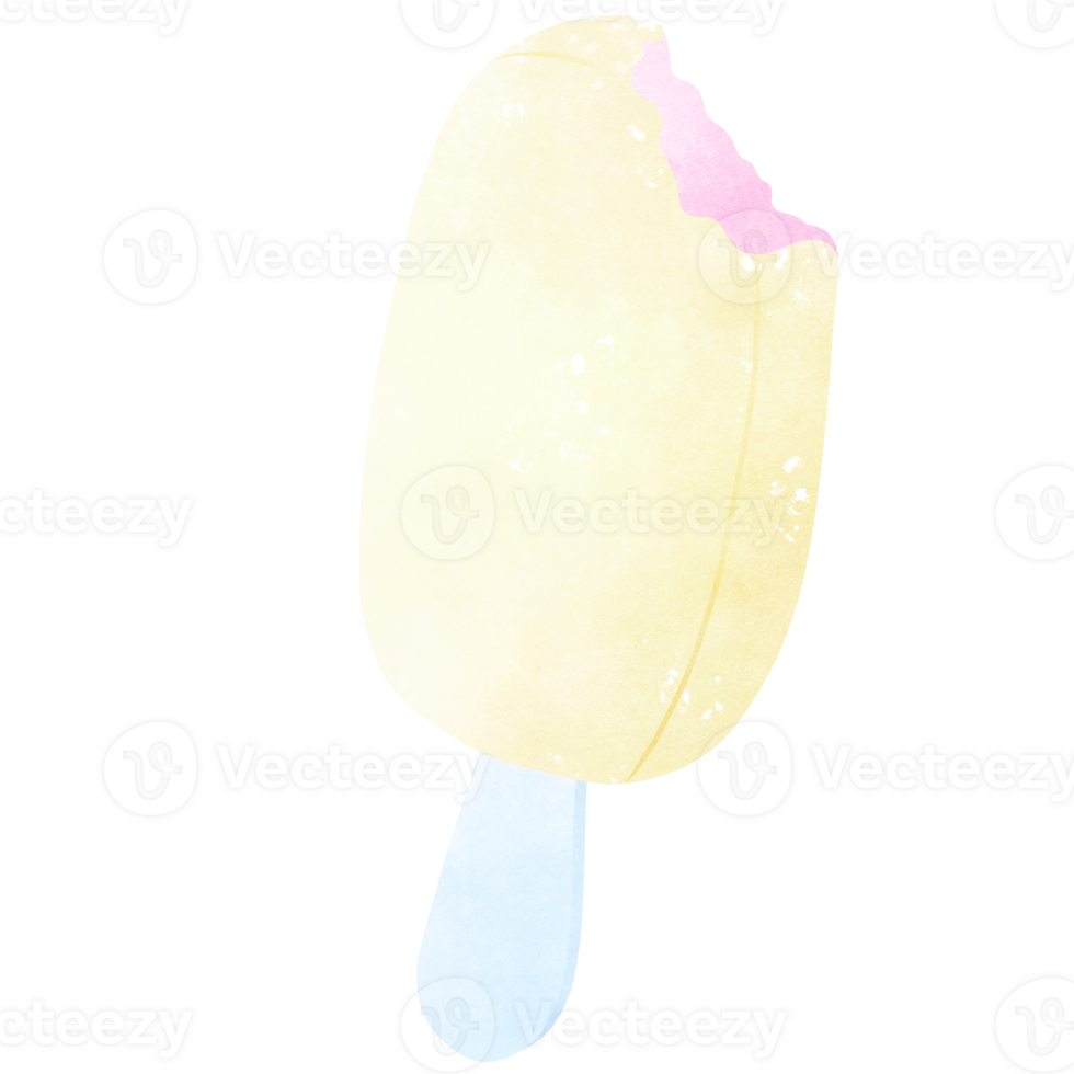 Vanilla ice cream. A hand-drawn illustration of summer and handmade png