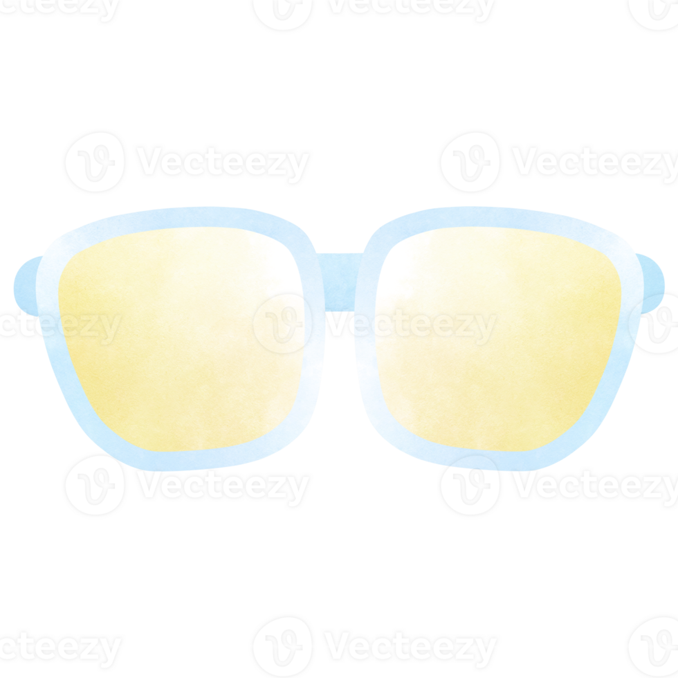 Sunglasses watercolor. A hand-drawn illustration of summer png