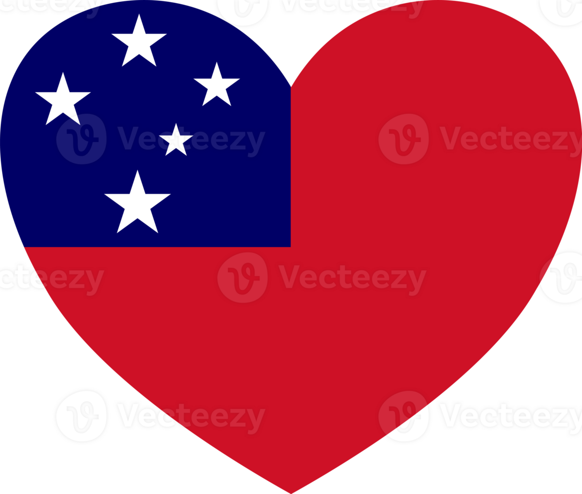 Samoa flag heart shape png