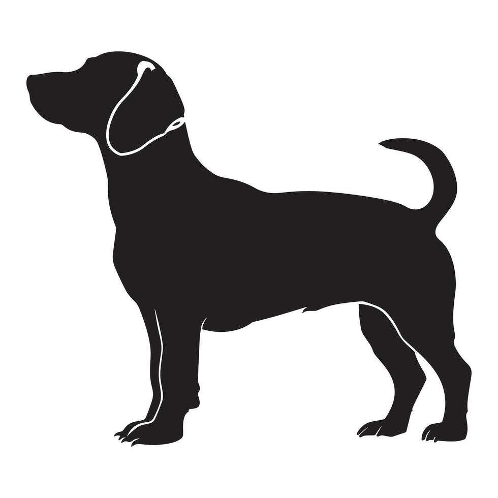 Flat illustration of dog silhouette vector