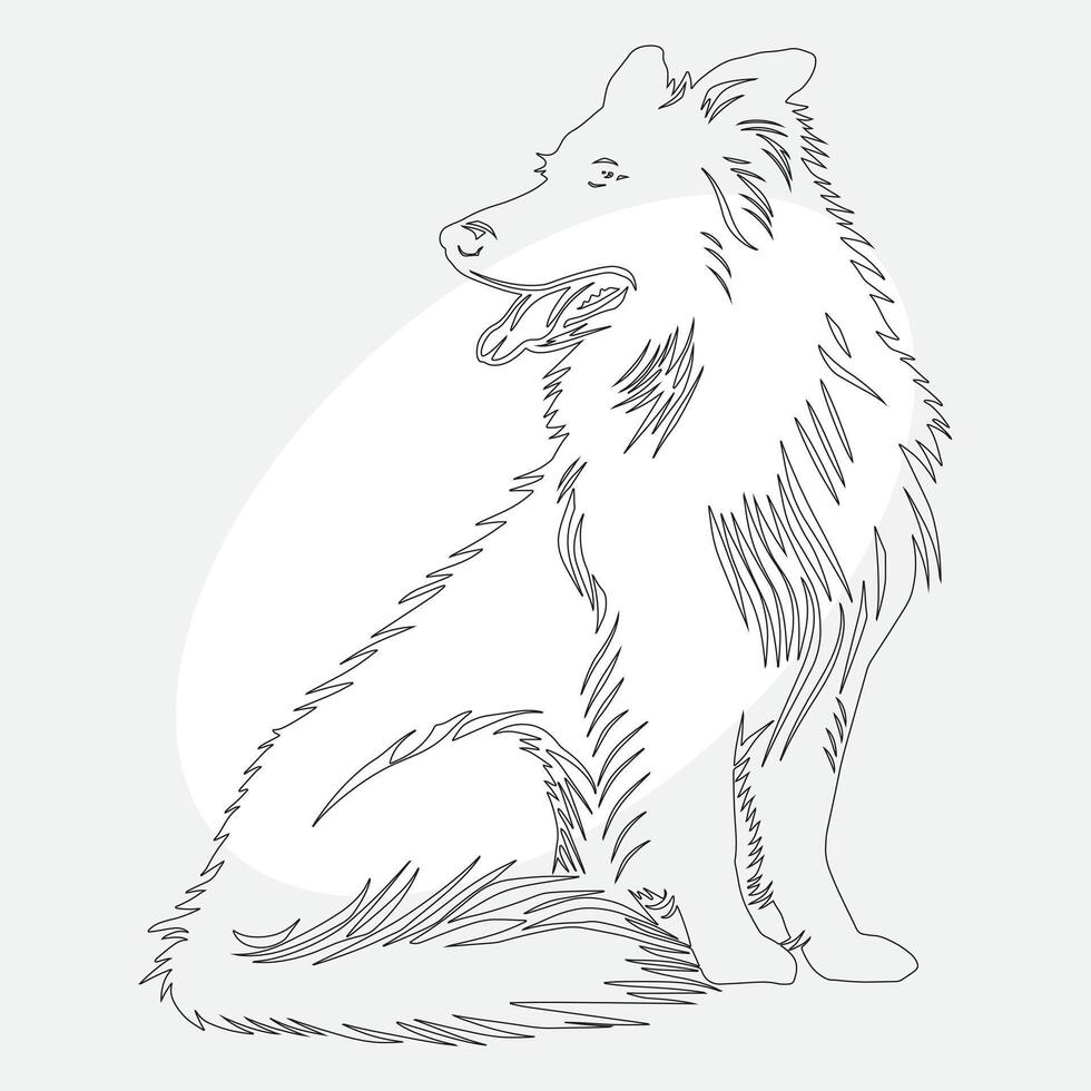 Hand drawn dog outline illustration vector