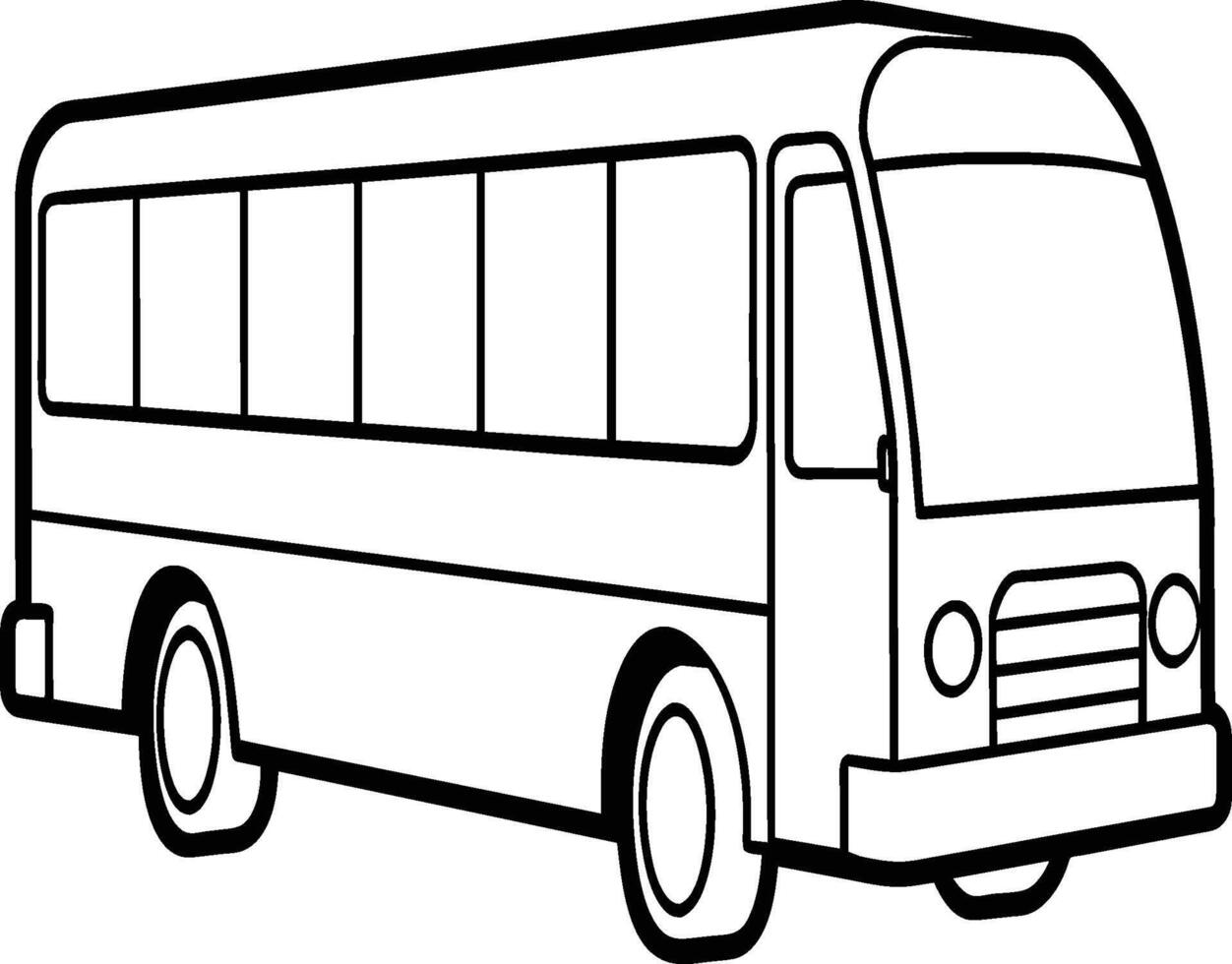 Bus coloring pages. Vehicles line art for coloring book. vector