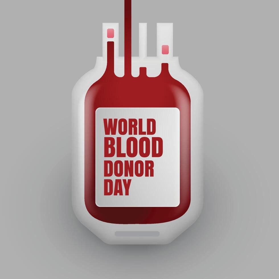 blood donation bottle for world blood donor day vector