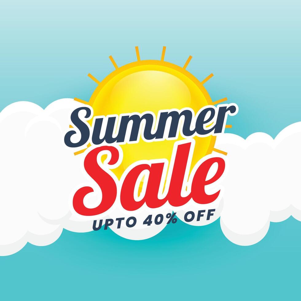 summer sale banner design background vector