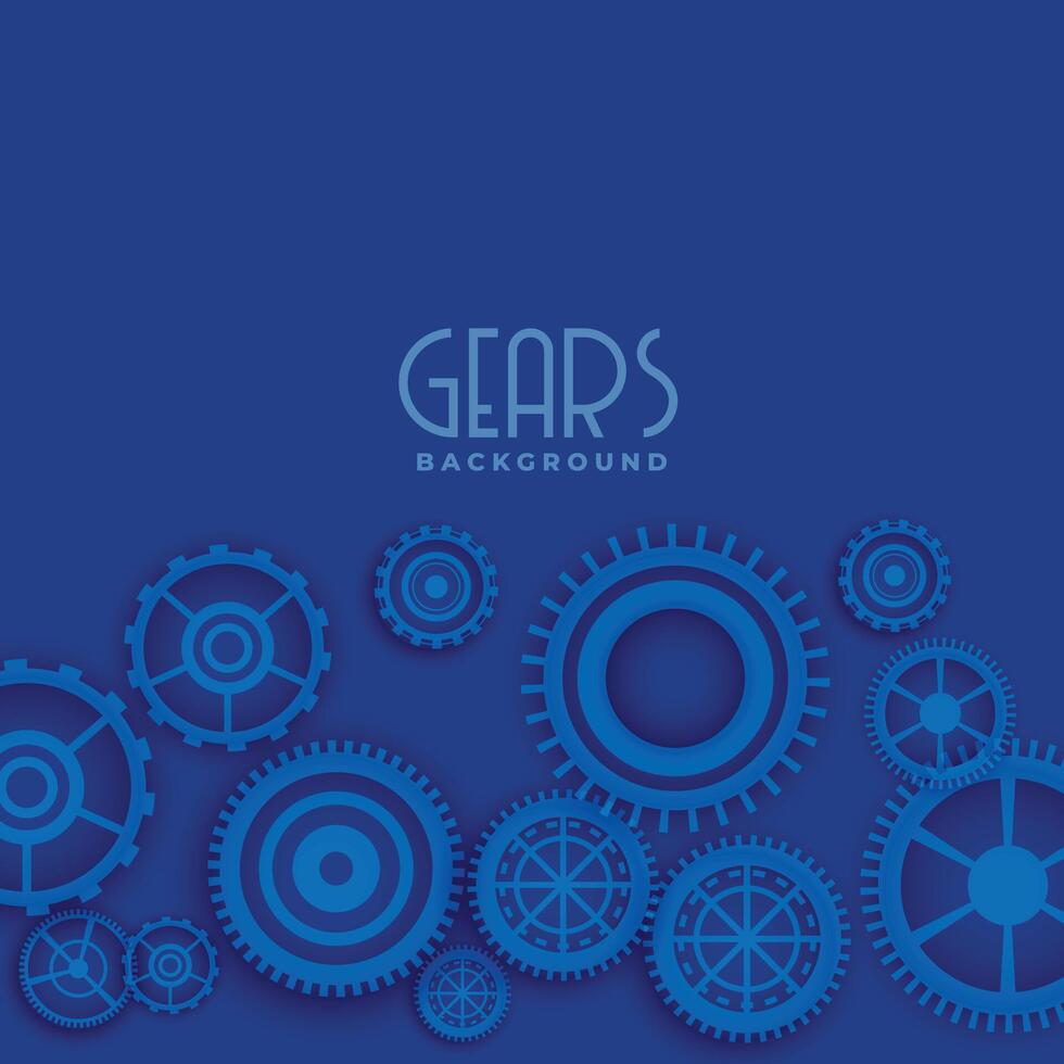 blue background with 3d gears vector