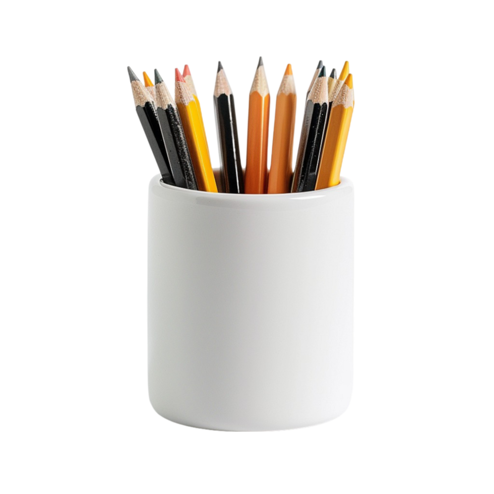 Generated AI 3d pencil pot soft smooth lighting on transparent background png