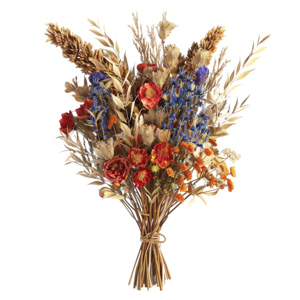 Generated AI Flower Bouquet Autumn Cut Flowers isolated on transparent background png