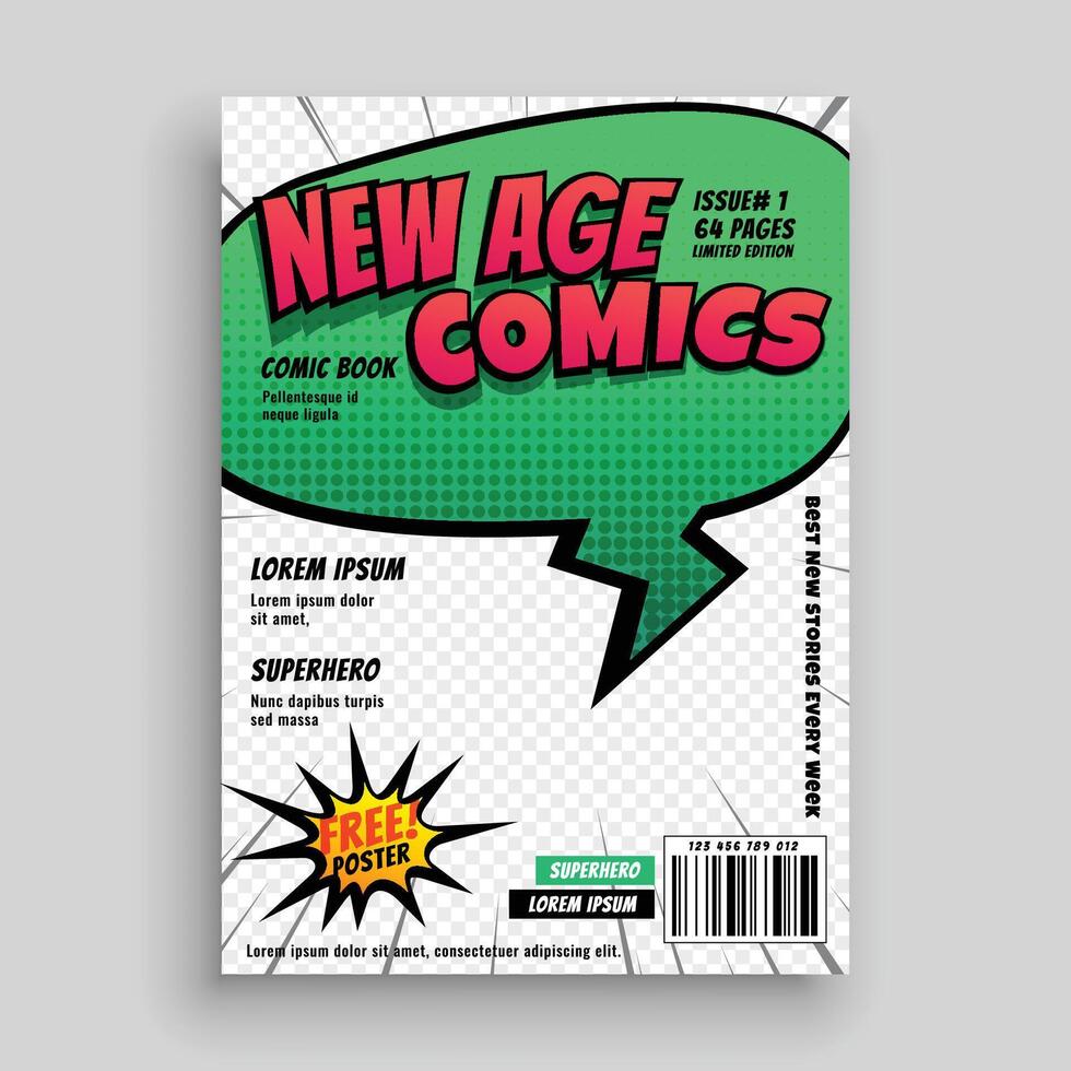 comic book page cover template design vector