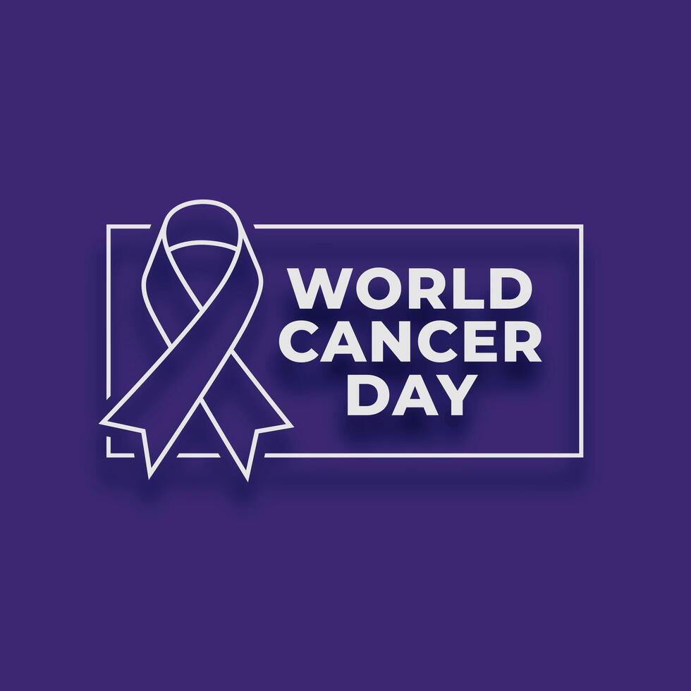 world cancer day purple poster design background vector