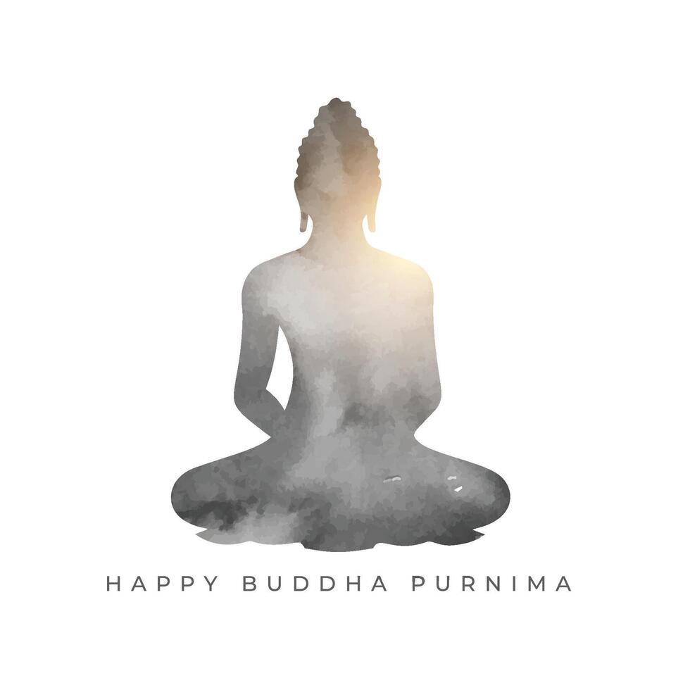 happy buddha purnima holiday card for spiritual peace vector