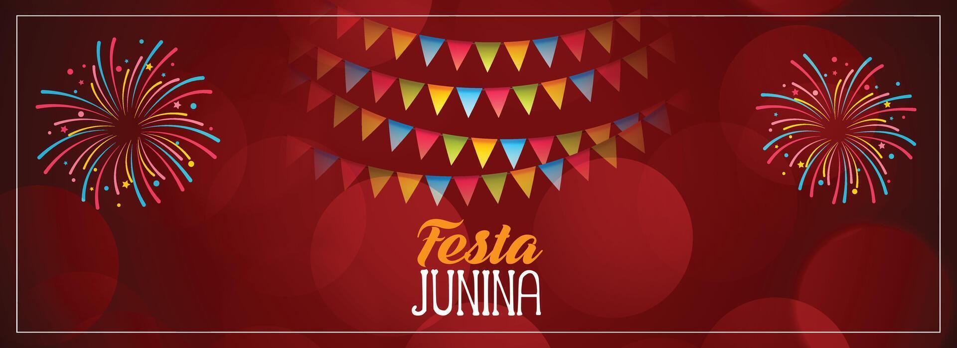 festa junina rojo celebracion bandera diseño vector