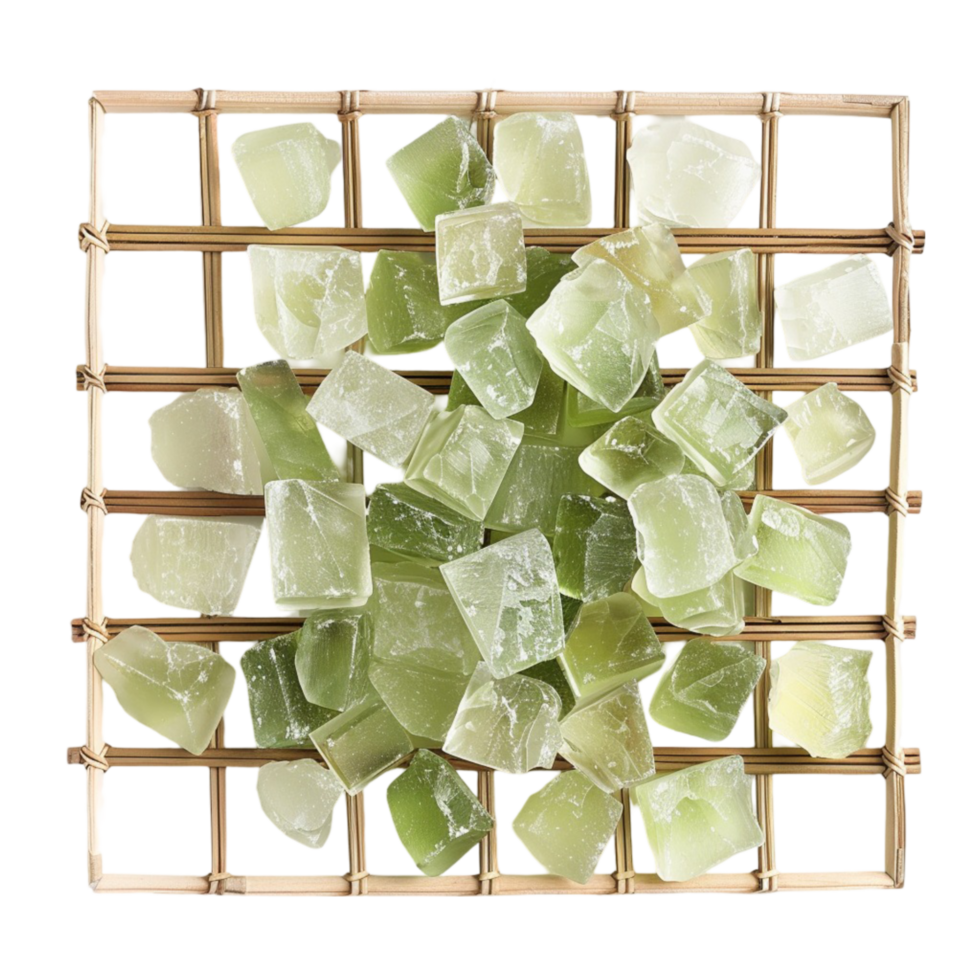 Generated AI Cucumber-Infused Ice Cubes on transparent background png