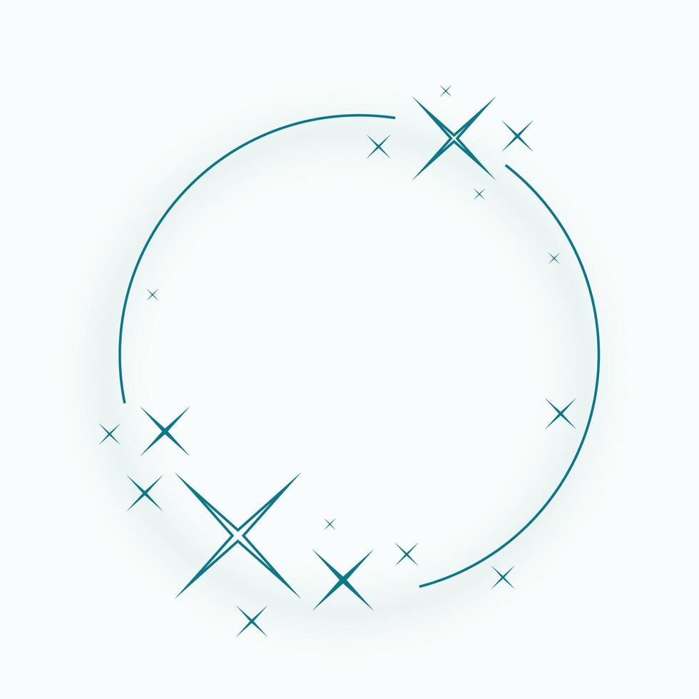 elegant blank round border frame with cute stars decor vector