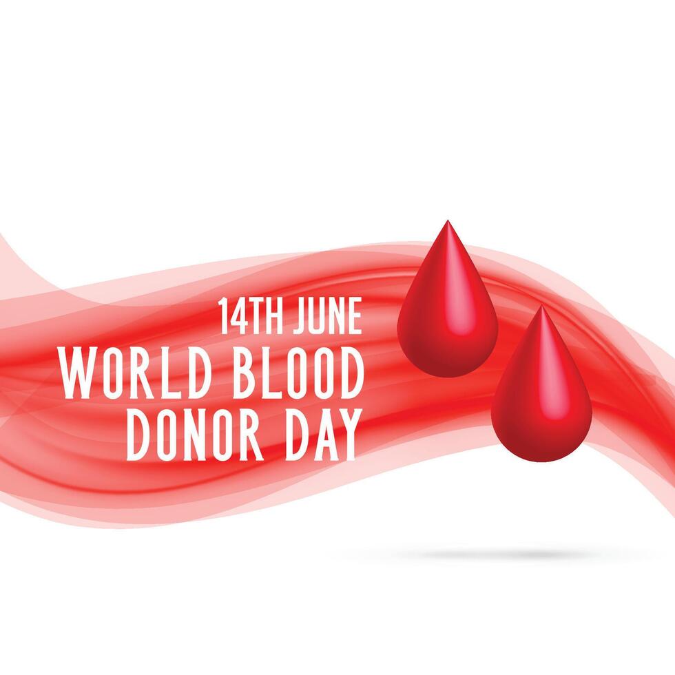 world blood donor day background with blood drop vector