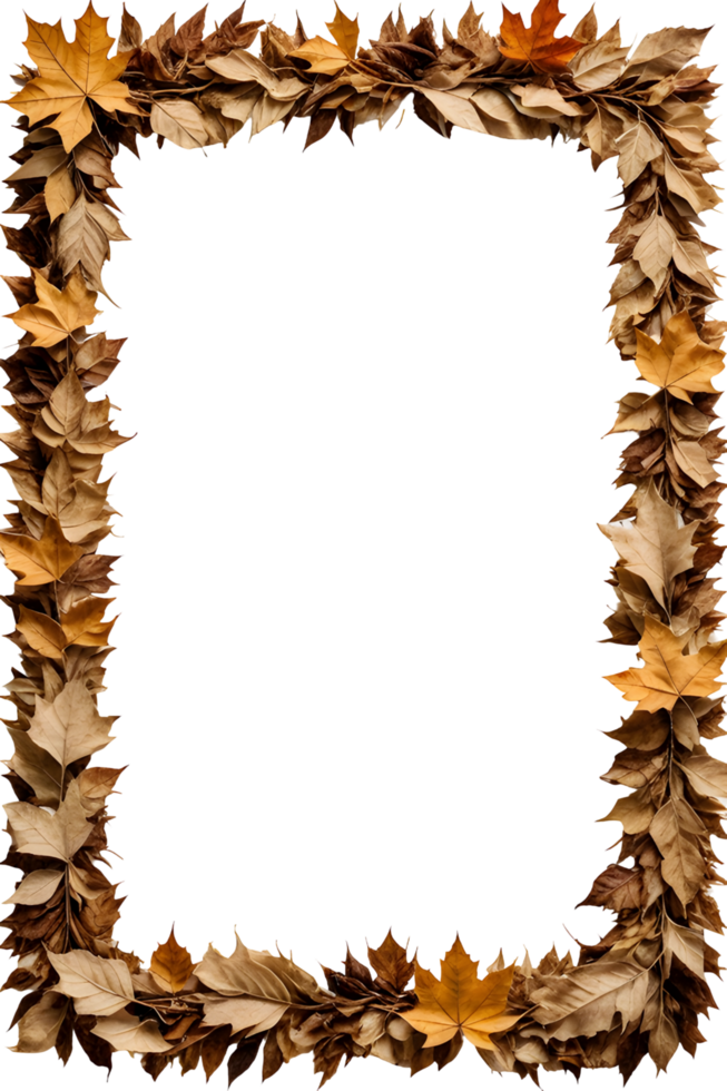 dry leaves frame border transparent background png