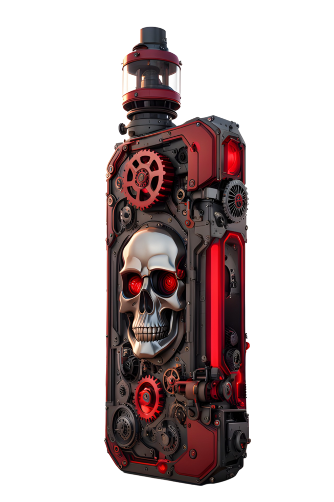 Vape Skull Steampunk Style Transparent Background png