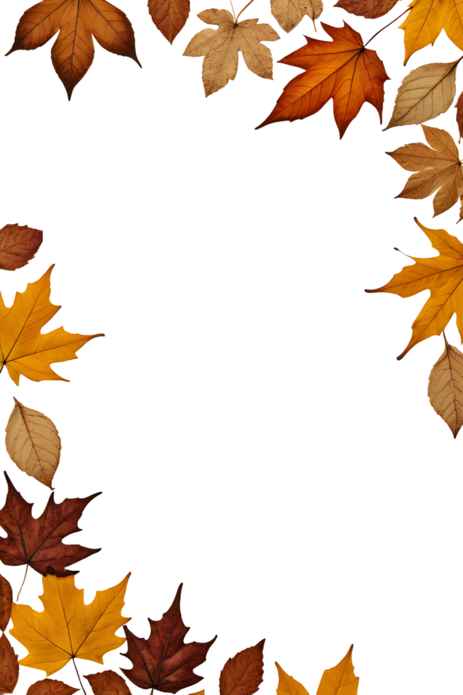 dry leaves frame border transparent background png