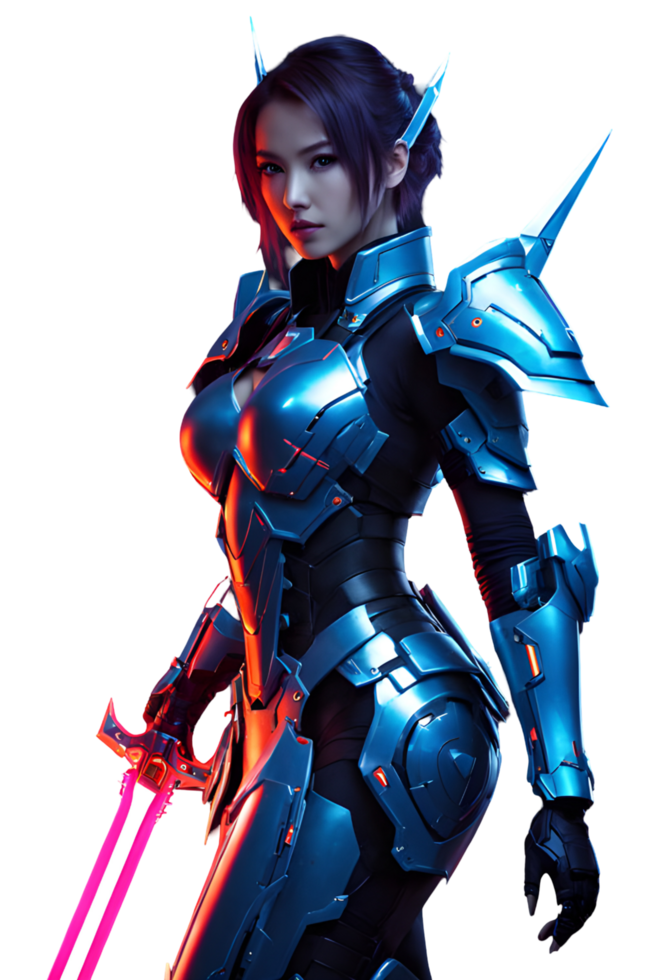 Girls with armored transparent background png