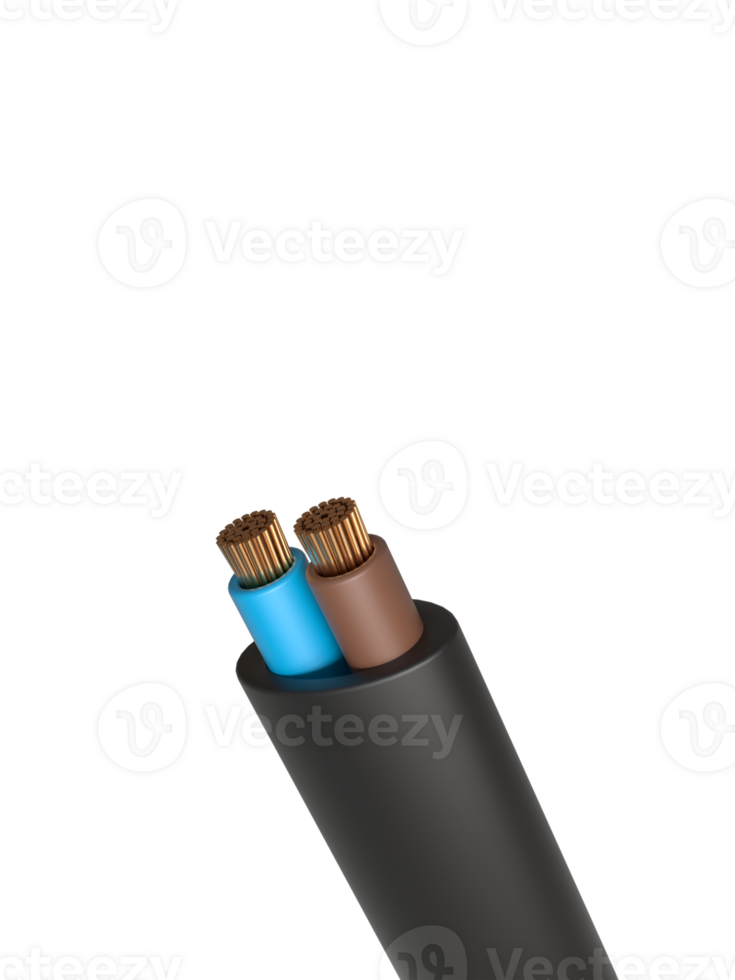 realistisk 3d tråd eller kabel- tolkning för design, företag, etc. png