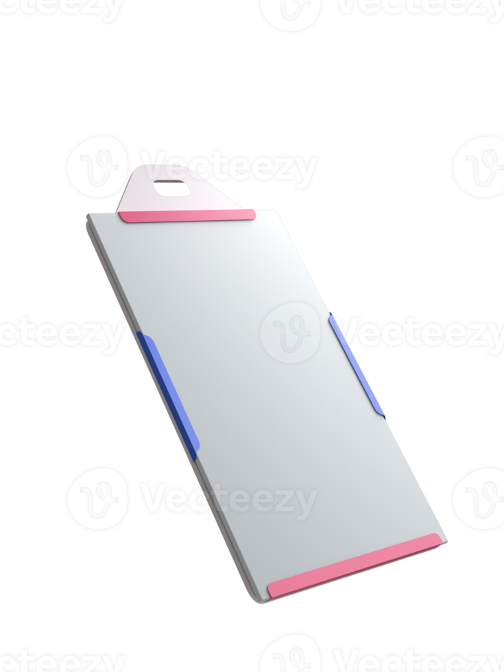 Realistic ID Card Holder rendering for mockup, 3d illustration png