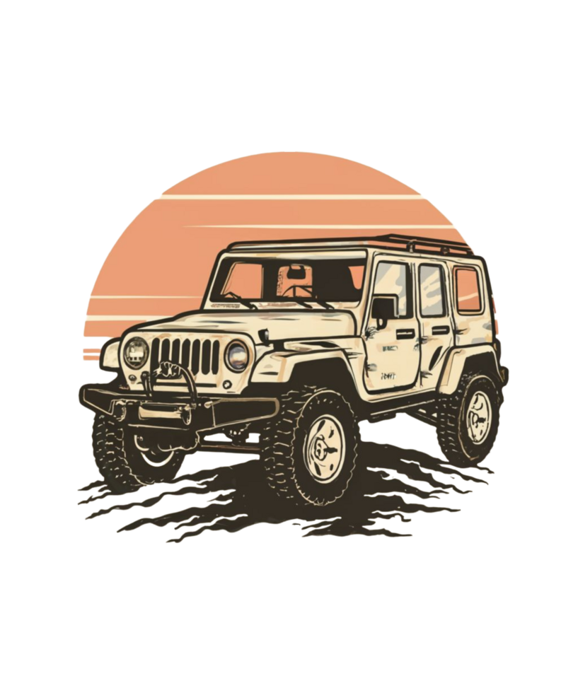 Free Off-Road Car Illustration For T-shirt Design png