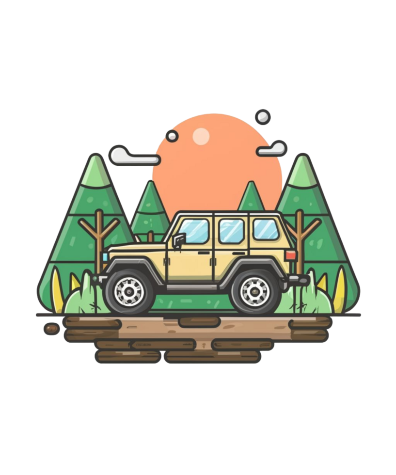 Free Off-Road Car Illustration For T-shirt Design png