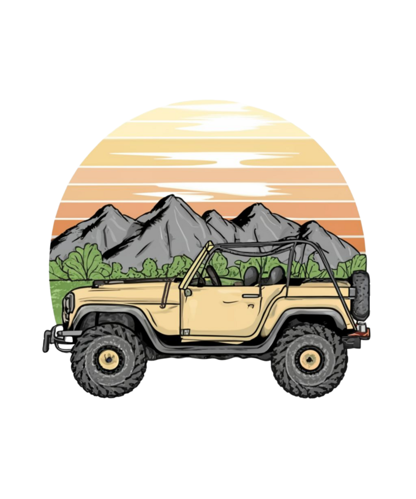 Free Off-Road Car Illustration For T-shirt Design png