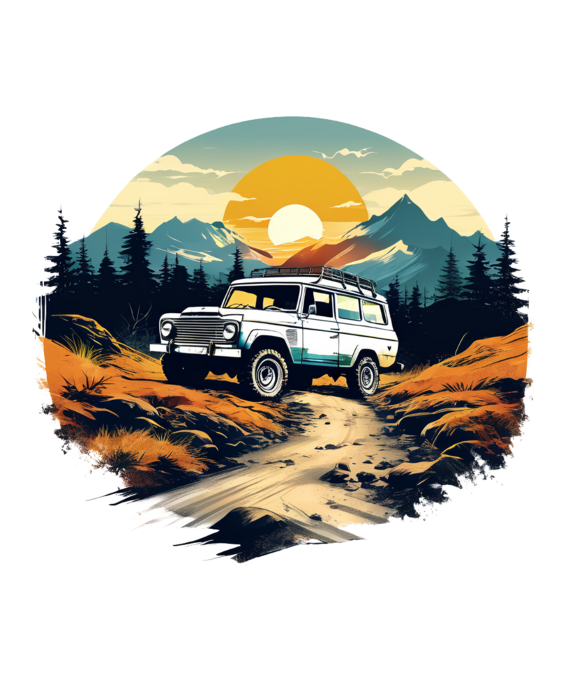 Free Off-Road Car Illustration For T-shirt Design png