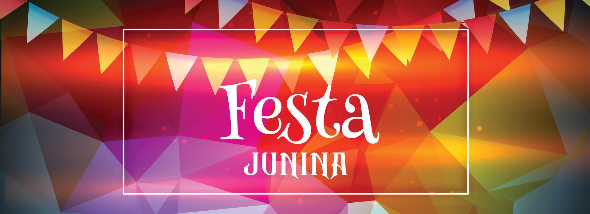 abstract colorful festa junina banner vector